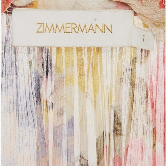 Zimmermann Multicolor Floral Print Silk Belted Wonderland Midi Dress 1 (S) - Picture 6 of 6